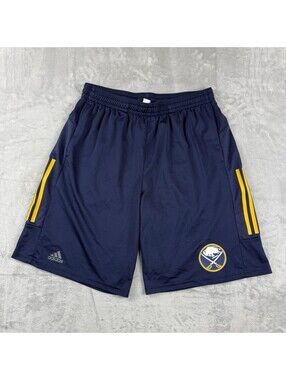 Adidas Buffalo Sabres Men’s L NHL Hockey Performance Shorts Team Pro Athletic